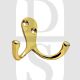 Carlisle Brass AA27PB Face Fixing Double Wardrobe Hook Polished Brass