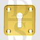 Carlisle Brass AA4PB Square UK Keyway Face Fix Escutcheon Polished Brass