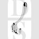 Carlisle Brass AQ25CP Heavyweight Face Fixing Hat & Coat Hook Polished Chrome