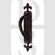 Carlisle Brass LF5260LHBA Left Hand Offset Pull Handle On Fleur De Lys Backplate Black Antique