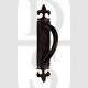 Carlisle Brass LF5260RHBA Right Hand Offset Pull Handle On Fleur De Lys Backplate Black Antique