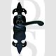 Carlisle Brass LF5505BA Fleur De Lys Lever Latch Handles on Backplate Black Antique