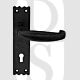 Carlisle Brass LF5507BA UK Keyway Slimline Backplate Lever Lock Door Handles Black Antique