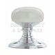 Carlisle Brass DK34PWSC Porcelain White Mortise Knob On Face Fix Round Rose Satin Chrome