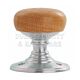 Carlisle Brass DK32WOSC Delamain Range Wooden Knob On Round Rose Satin Chrome