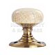 Carlisle Brass Delamain Range DK34ICFB Porcelain Ivory Crackle Mortise Knob On Round Rose Florentine Bronze