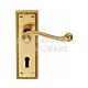 Carlisle Brass FG1YPB Georgian Lever Euro Handle on Rectangular Backplate Polished Brass