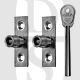 ERA 822-32 Wooden Sash Window Stops 2 Stops & 1 Key Silver
