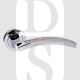 Senza Pari SPM167CRCP Crystal Lever Door Handle On Round Rose Polished Chrome