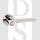 Senza Pari SPM218SNNP Darrio Lever Door Handle On Round Rose Satin Nickel Polished Nickel