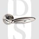 Senza Pari SPM222SNCP Elisse Lever Door Handle On Round Rose Satin Nickel Polished Chrome