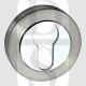 Senza Pari SPMESCESNCP Euro Cylinder Escutcheon on Round Rose Satin Nickel-Polished Chrome