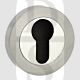 Senza Pari SPMESCESNNP Euro Cylinder Escutcheon on Round Rose Satin Nickel-Polished Nickel