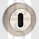 Senza Pari SPMESCKSNNP UK Mortise Key Escutcheon on Round Rose Satin Nickel-Polished Nickel