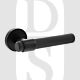 Senza Pari SPR160MB Andretta Knurled Lever Door Handle On Minimal Round Rose Matt Black