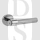 Senza Pari SPR160PC Andretta Knurled Lever Door Handle On Minimal Round Rose Polished Chrome