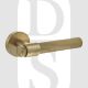 Senza Pari SPR160SB Andretta Knurled Lever Door Handle On Minimal Round Rose Satin Brass