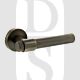 Senza Pari SPR165AB Fasana Linear Knurled Lever Door Handle On Minimal Round Rose Antique Brass