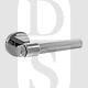 Senza Pari SPR165PC Fasana Linear Knurled Lever Door Handle On Minimal Round Rose Polished Chrome