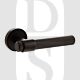 Senza Pari SPR165UDB Fasana Linear Knurled Lever Door Handle On Minimal Round Rose Urban Dark Bronze