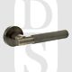 Senza Pari SPR170AB Rosarno Knurled Lever Door Handle On Minimal Round Rose Antique Brass