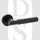 Senza Pari SPR170MB Rosarno Knurled Lever Door Handle On Minimal Round Rose Matt Black