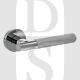 Senza Pari SPR170PC Rosarno Knurled Lever Door Handle On Minimal Round Rose Polished Chrome