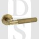 Senza Pari SPR170SB Rosarno Knurled Lever Door Handle On Minimal Round Rose Satin Brass