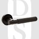 Senza Pari SPR170UDB Rosarno Knurled Lever Door Handle On Minimal Round Rose Urban Dark Bronze