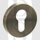 Senza Pari SPRESCEAB Euro Cylinder Escutcheon on Minimal Round Rose Rose Antique Brass