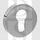 Senza Pari SPRESCECP Euro Cylinder Escutcheon on Minimal Round Rose Rose Polished Chrome