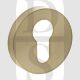 Senza Pari SPRESCESB Euro Cylinder Escutcheon on Minimal Round Rose Rose Satin Brass