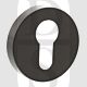 Senza Pari SPRESCEUDB Euro Cylinder Escutcheon on Minimal Round Rose Rose Urban Dark Bronze