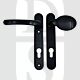 TSS HAN122LPBL UPVC Multipoint 92mm PZ Sprung Lever Moveable Pad Door Handles 122mm Screw Centres Black
