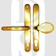 TSS TSSHAN68LPB Lever Moveable Pad UPVC Multipoint Door Handles - 68mm PZ Sprung 215mm Screw Centres Brass Effect